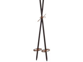 paire de bâtons de ski traditionnels, marron, bois, l 100cm