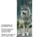 textile banner "wolf" 75 x 180cm, brown/nature, tubular seam top+bottom
