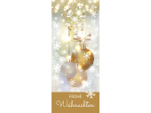 bannière textile "Boules/Joyeux Noël" 75 x 180cm, or/argent, couture tubulaire dessus+dessous
