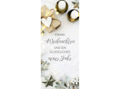 textile banner "Christmas text/ambience" 75 x 180cm, white/gold/green, tubular seam top+bottom