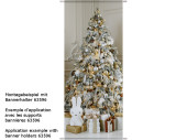 bannière textile "sapin/Christmas Feeling" 75x180cm, blanc/coloré, couture tubulaire dessus+dessous