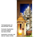 tTextile banner *lantern with window", 75 x 180cm, light brown/blue, tube seam at top + bottom