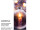 textile banner *candle in ball*, 75 x 180cm, violet/yellow, tube seam at top + bottom
