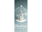 Textilbanner Tanne in Kugel 75x180cm, mint/weiss...