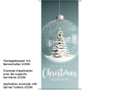 Textilbanner Tanne in Kugel 75x180cm, mint/weiss...