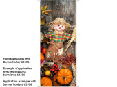textile banner "scarecrow", 75 x 180cm, orange/brown, tubular seam at top and bottom