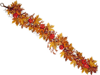 guirlande de citrouilles de feuilles dautomne, colorées dautomne, l 150cm, p 30cm