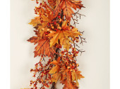 autumn leaf garland with berries, autumn colourful, w...