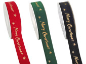 ribbon velvet "Merry Christmas" w 25mm, l 20m,...
