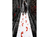 carpet "blood footprints" white/red, w 60 x l...