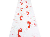 Teppich "Blut-Fussspuren" weiss/rot, B 60 x L 450cm