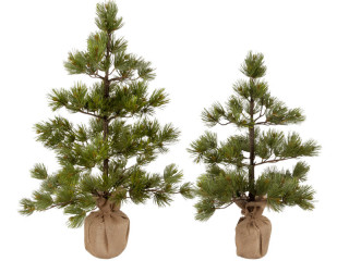 pine tree "Virginia" in jute, brown/green, var. sizes