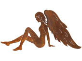 angel sitting 3D rust effect metal, w 100 x h 50cm flat,...