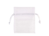 set de 10 sacs en organza, 10 x 7cm, blanc