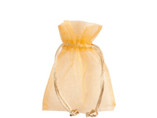 organza bag set of 10, 10 x 7cm, gold