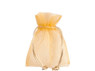 Organza-Säckchen 10er Set, 10 x 7cm, gold