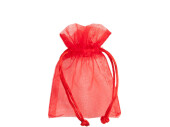 organza bag set of 10, 10 x 7cm, red