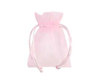 set de 10 sacs en organza, 10 x 7cm, rose