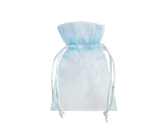 organza bag set of 10, 10 x 7cm, light blue