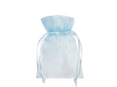 set de 10 sacs en organza, 10 x 7cm, bleu clair