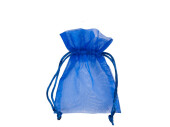 set de 10 sacs en organza, 10 x 7cm, bleu foncé