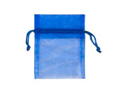 set de 10 sacs en organza, 10 x 7cm, bleu foncé