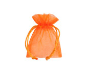 set de 10 sacs en organza, 10 x 7cm, orange