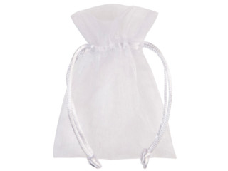 Organza-Säckchen 10er Set, 17 x 12cm, weiss
