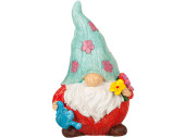 Gartenzwerg "Gnom" rot/bunt, 13 x 11 x H 21cm