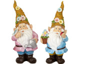 garden gnome "Oskar with flower hat", var. colors