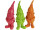 garden gnomes "Uni" set of 3, orange/green/pink, h 21cm