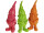 nain de jardin "Uni", set de 3, orange/vert/rose, h 21cm