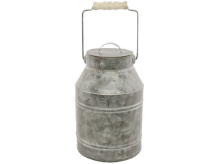 milk jug with lid, small, silver/grey, Ø 13cm, h 21cm
