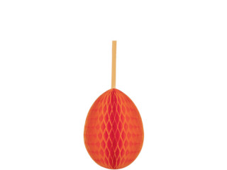 oeuf en nid dabeilles papier B1, h 30cm, Ø 21cm, orange