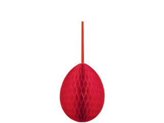 honeycomb egg paper B1, h 30cm, Ø 21cm, red