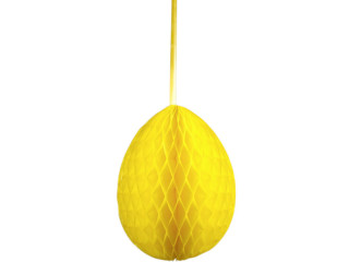 oeuf en nid dabeilles papier B1, h 40cm, Ø 28cm, jaune
