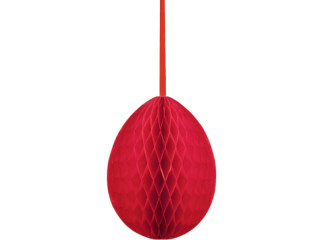 oeuf en nid dabeilles papier B1, h 40cm, Ø 28cm, rouge