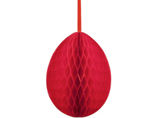 oeuf en nid dabeilles papier B1, h 50cm, Ø 35cm, rouge