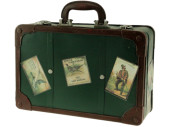 valise de voyage en métal, vert, 29 x 21 x 10cm