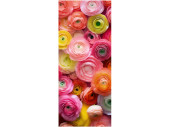 textile banner "ranunculus flowers", 75 x 180cm, pink/colorful, tubular seam top+bottom