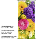 Textilbanner "Blütenköpfe-Mix", 75 x 180cm, bunt, Schlauchnaht oben+unten
