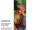 bannière textile "coq", 75 x 180cm, orange/naturel, couture du tube en haut+en bas