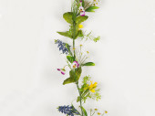 guirlande de fleurs mixtes "florale", vert/multicolore, l 180cm