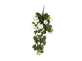 géraniums suspendus vert/blanc, h 70cm, env. l 35cm