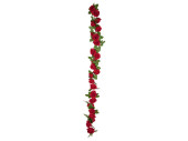 Rosengirlande Edel 24 Blüten grün/rot, L 160cm