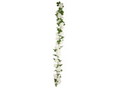 guirlande de roses noble 24 fleurs vert/blanc, l 160cm