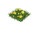 grass plate meadow with flowers green/yellow, 25 x 25 x h 6cm