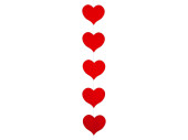 heart chain cardboard red in var. sizes