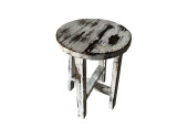 stool wood "antique-art", white-vintage,...