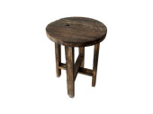 stool wood "antique-art", brown-vintage,...